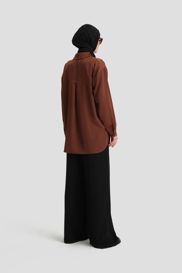 Armine Gömlek 24KD9240 Acı Kahve