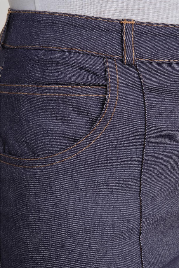 Armine Önü Dikiş Detaylı Denim Görünümlü Pantolon 24Y2610 Lacivert