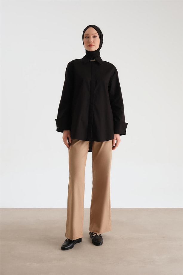 Armine Beli Zincirli Pantolon 24Y2612 Camel