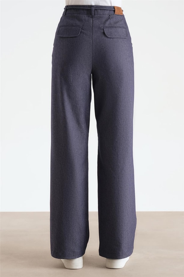 Armine Beli Zincirli Pantolon 24Y2612 Lacivert