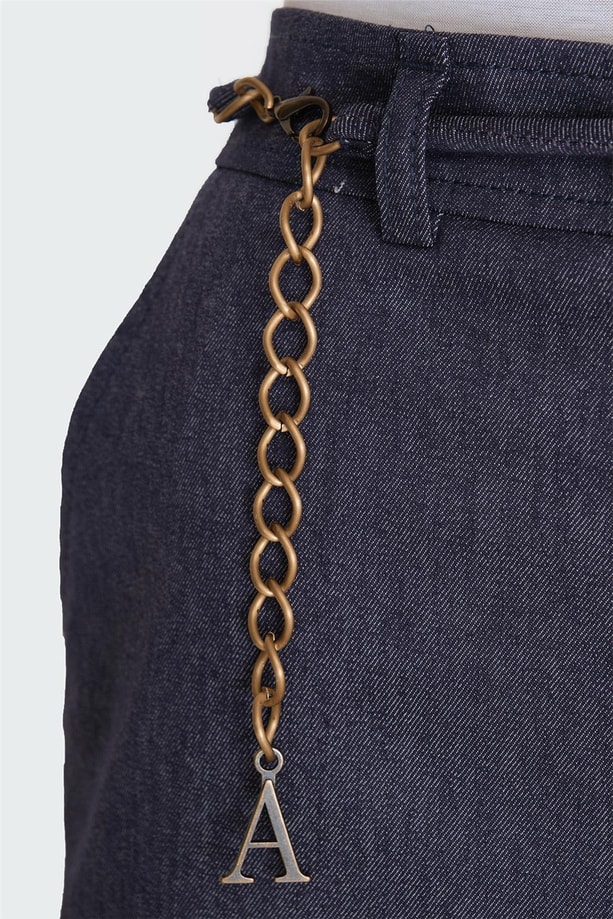 Armine Beli Zincirli Pantolon 24Y2612 Lacivert