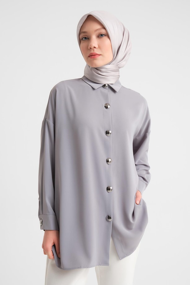 Armine Gömlek 24YD3000 Gri