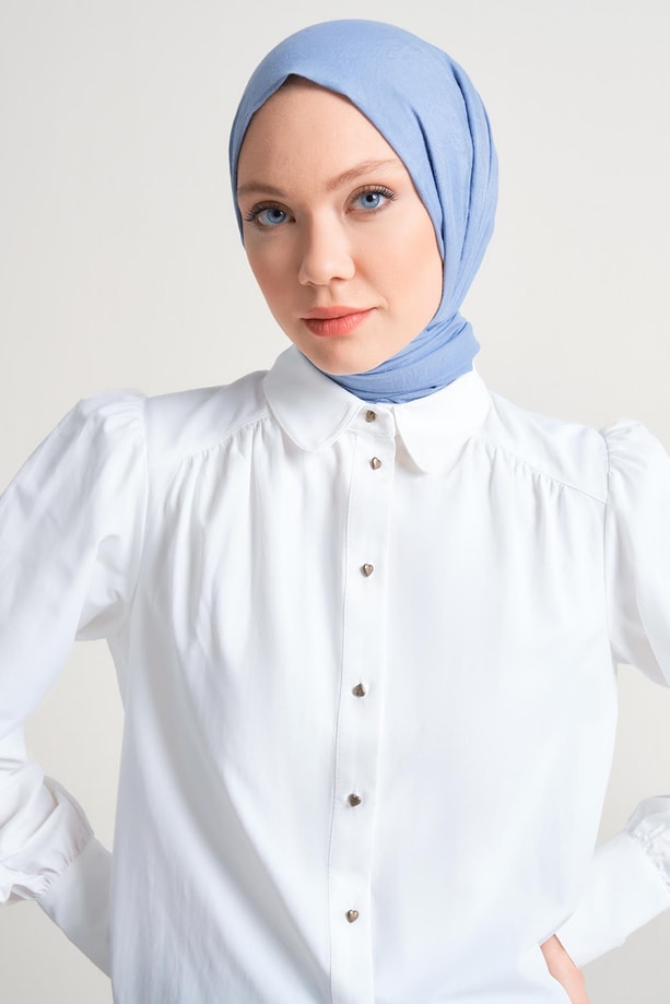 Armine Kalp Düğmeli Pamuk Gömlek 24Y3507 Beyaz