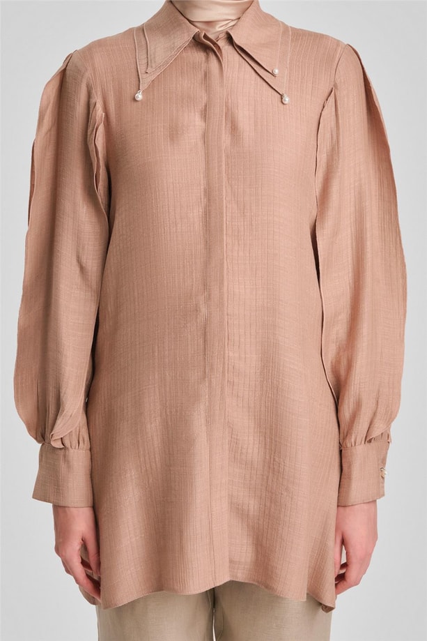 Armine Fırfırlı Tunik 24Y4032 Camel