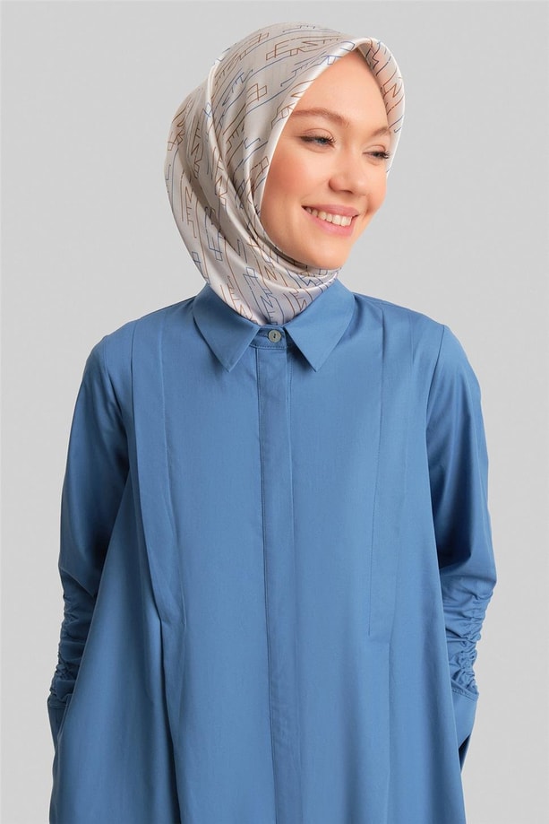 Armine Oversize Tunik Elbise 24Y4105 Sisli Mavi
