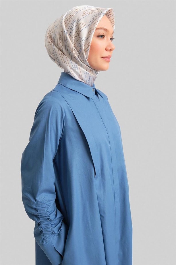 Armine Oversize Tunik Elbise 24Y4105 Sisli Mavi
