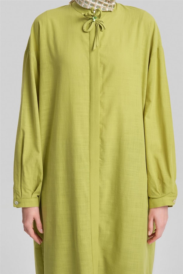 Armine Broşlu Tunik Elbise 24Y4107 Fıstık