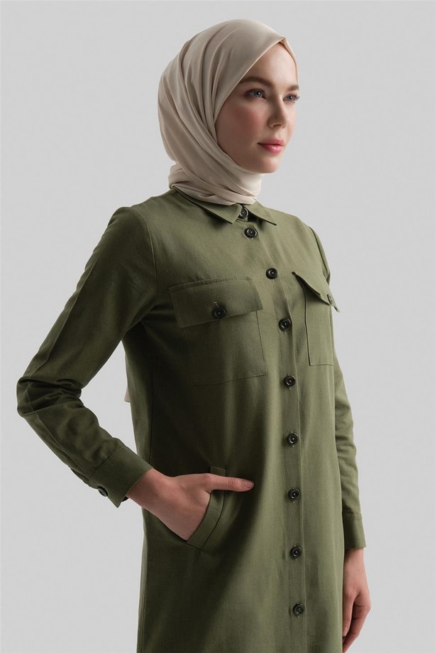 Armine Tunik Elbise 24YD6404 Haki