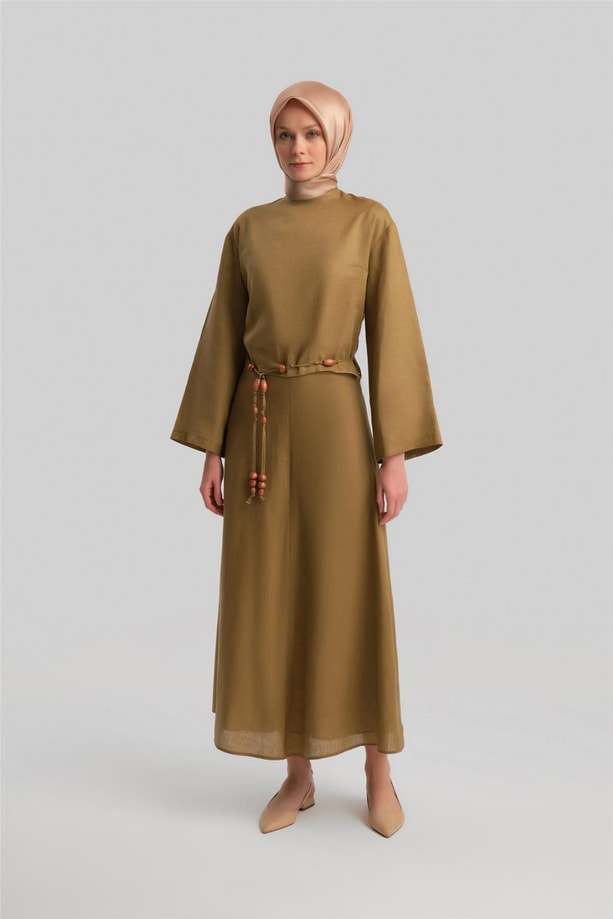 Armine Keten Etekli Takım 24Y6829 Camel