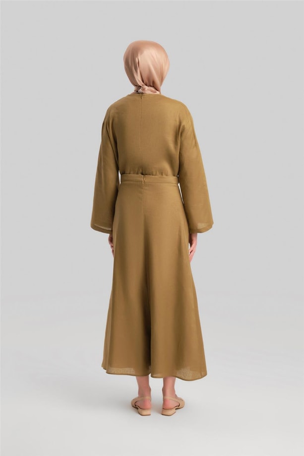 Armine Keten Etekli Takım 24Y6829 Camel