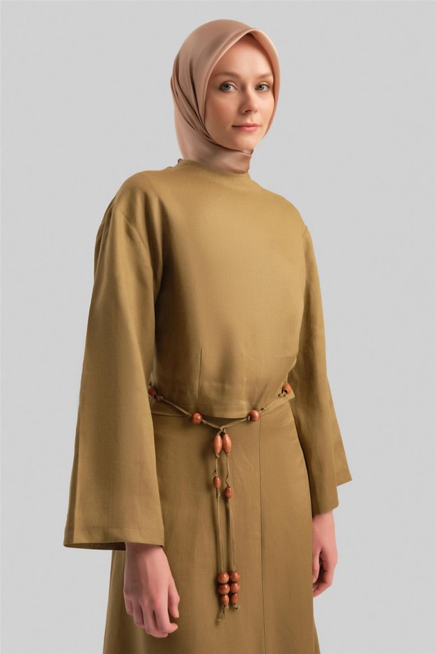 Armine Keten Etekli Takım 24Y6829 Camel