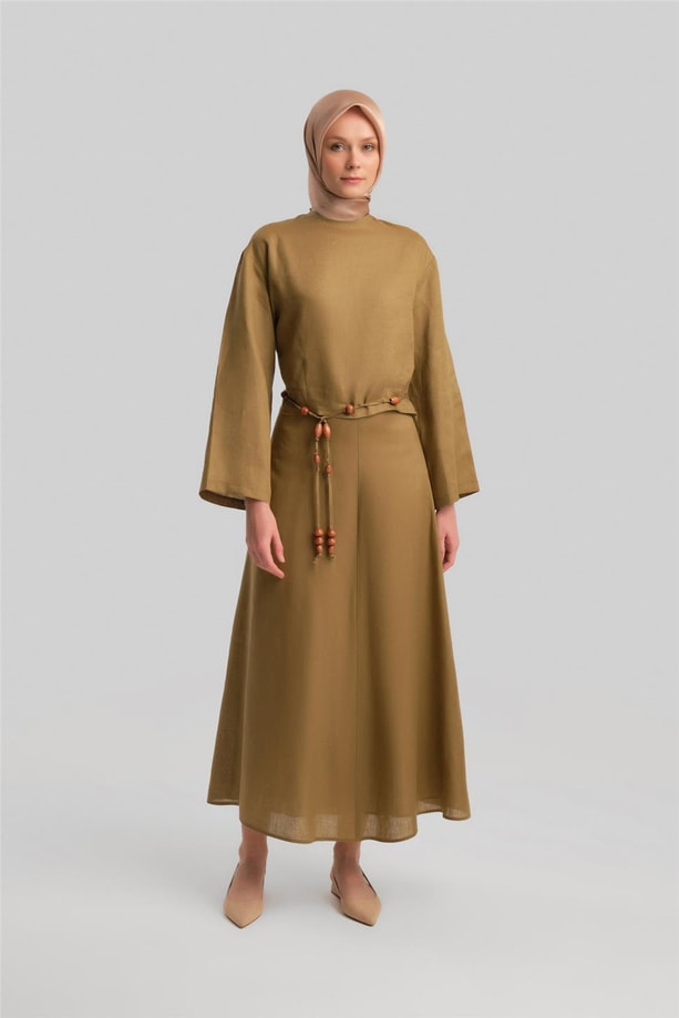 Armine Keten Etekli Takım 24Y6829 Camel