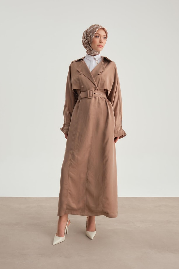 Armine Çift Düğmeli Trençkot 24Y8701 Camel