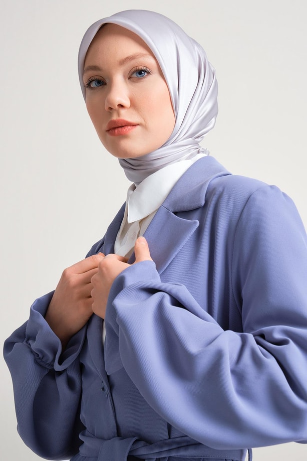 Armine Bileği Lastikli Pardesü 24Y8703 Gri Mavi