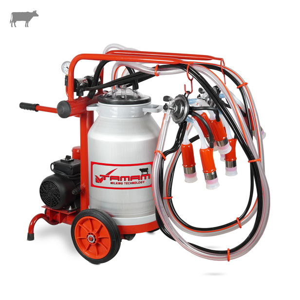 İKİLİ SAĞIM MAK. (BÜYÜKBAŞ) (ECOMINI)  (40 L Alüminyum Güğüm - Silikon Memelik - Kuru 210 L/dk) | Cimritilki.com