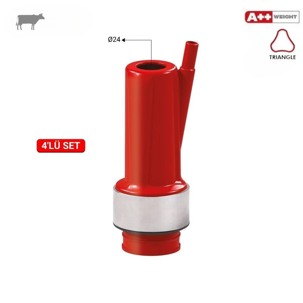 Melasty 3 GEN A++ Ø24 Üçgen Meme Lastiği Kılıfı (Kırmızı Renk)  | Cimritilki.com
