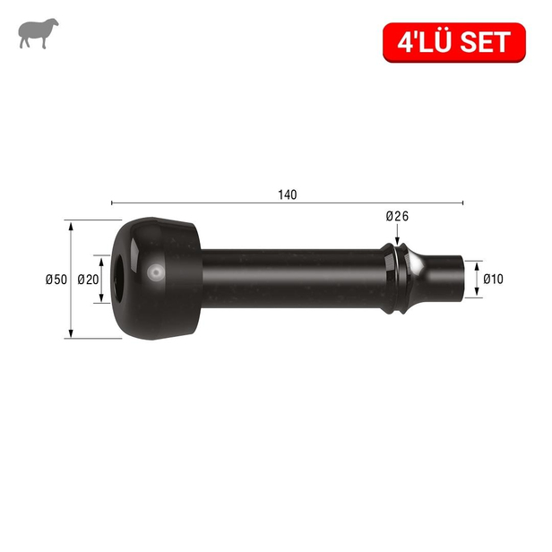 Melasty Koyun Meme Lastiği (Kauçuk Memelik - 4 lü Paket) | Cimritilki.com