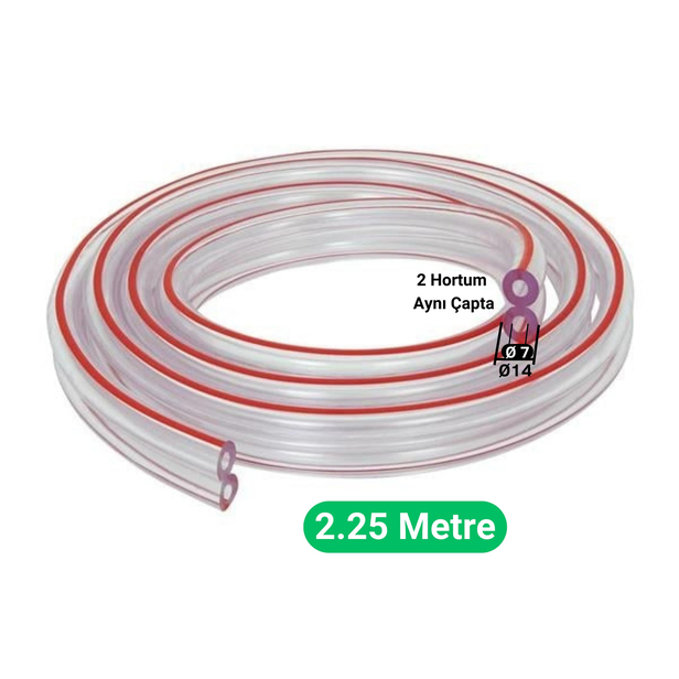 Melasty Süt Sağma Makinesi İkili Nabız Hortumu (Ø7 x Ø14 mm) (2,25 Metre - Kesili) | Cimritilki.com