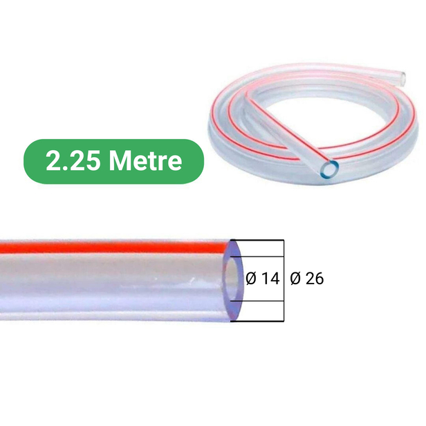 Melasty Süt Sağma Makinesi Üniversal Tekli Süt Hortumu (Ø14 x Ø24 mm) (2,25 Metre - Kesili) | Cimritilki.com