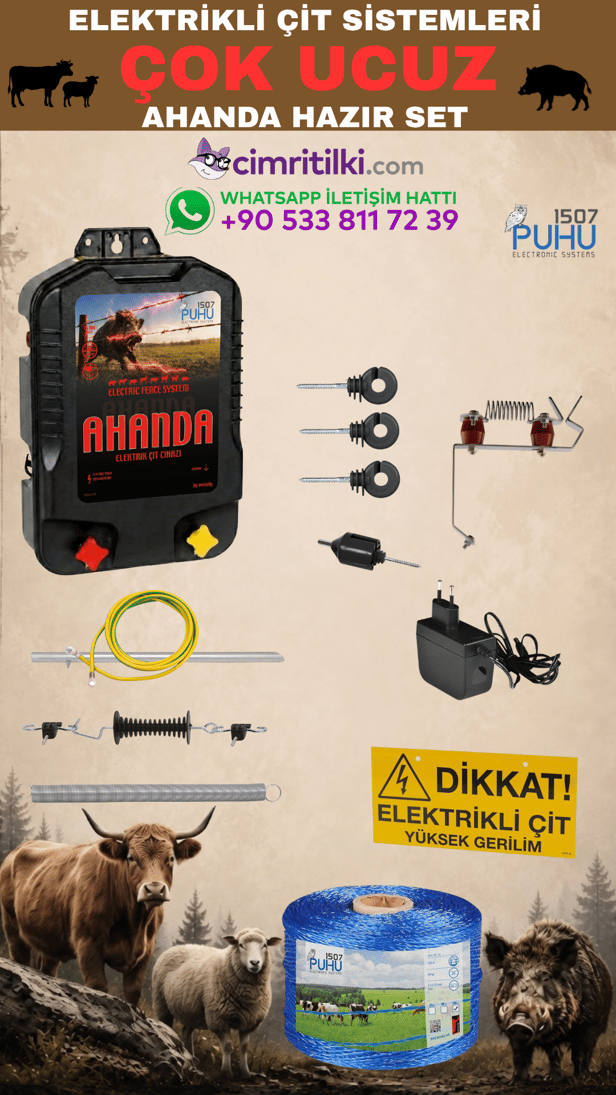 Puhu1507 PUHU AHANDA ÇİT CİHAZI HAZIR KURULUM SETİ (15000 VOLT CİHAZLI) | Cimritilki.com