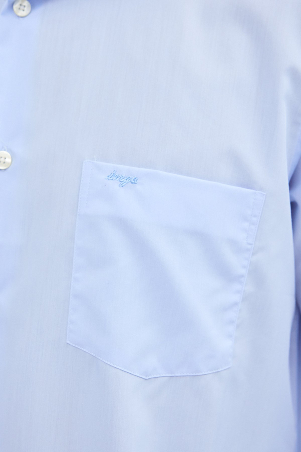 Açık Mavi Sert Yaka Uzun Kol Easy To Iron Comfort Fit Pamuklu Gömlek 1004255300