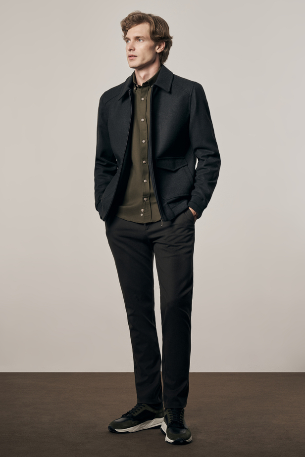 Antrasit Gömlek Yaka Casual Slim Fit Esnek Mont 1007255122