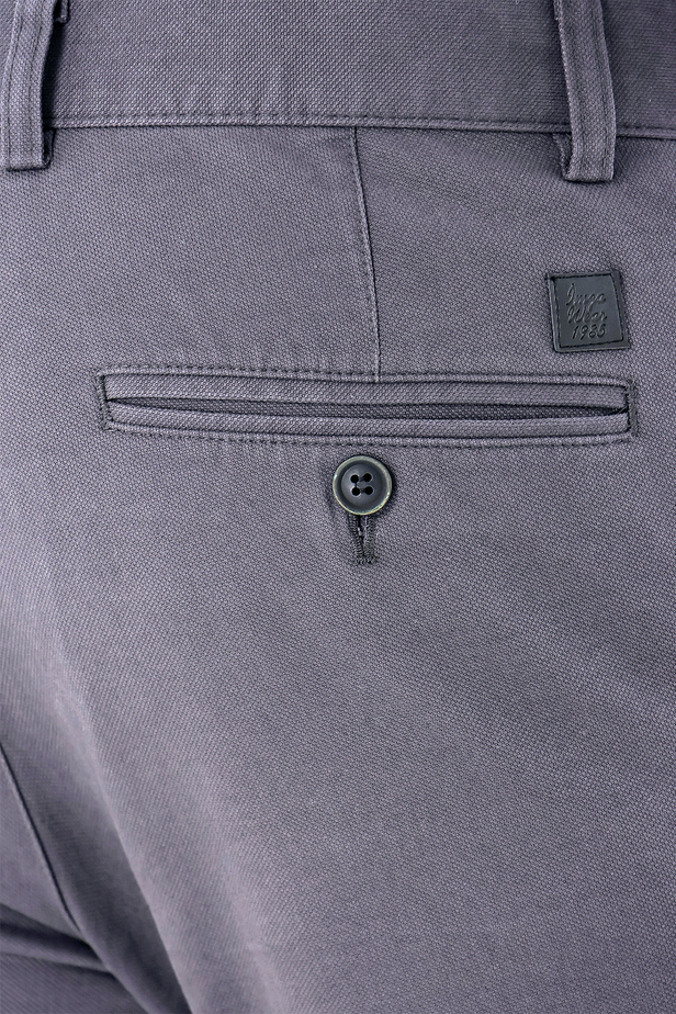 Armürlü %100 Pamuk Yan Cepli Slim Fit Dar Kesim Casual Pantolon 1003235117 Koyu Antrasit