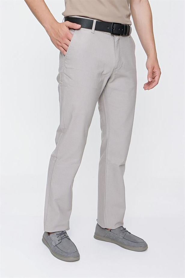 Armürlü Likralı Yan Cepli Slim Fit Dar Kesim Casual Pantolon 1003220170-42