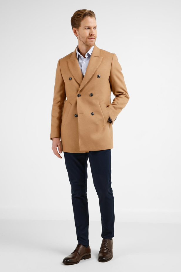 Camel Kılıç Yaka Classic Slim Fit Kruvaze Kaban 1008255102