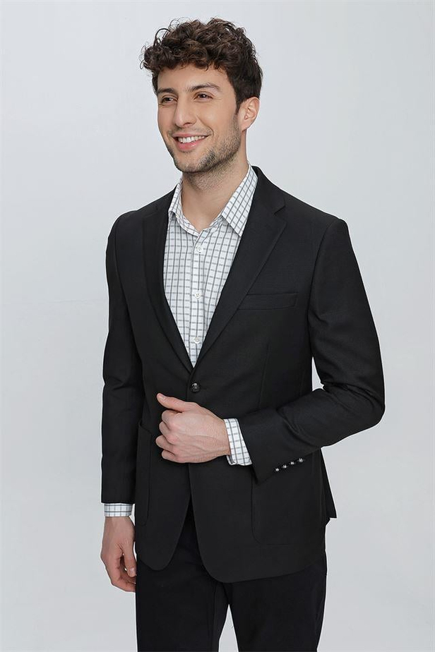 Desenli Armürlü Mono Yaka Tam Astar 6 Drop Comfort Fit Rahat Kesim Ceket 1002225170-48