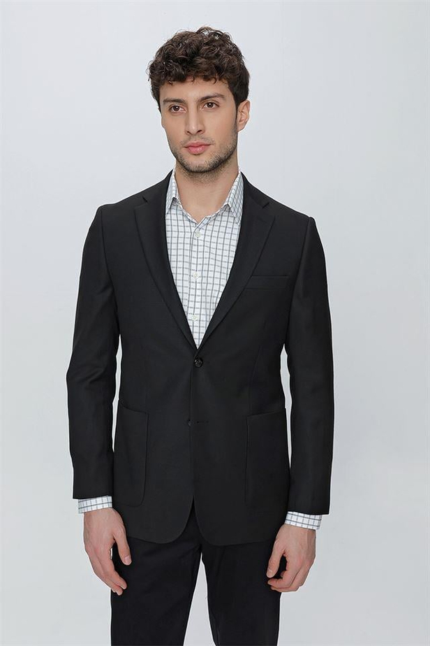 Desenli Armürlü Mono Yaka Tam Astar 6 Drop Comfort Fit Rahat Kesim Ceket 1002225170-48