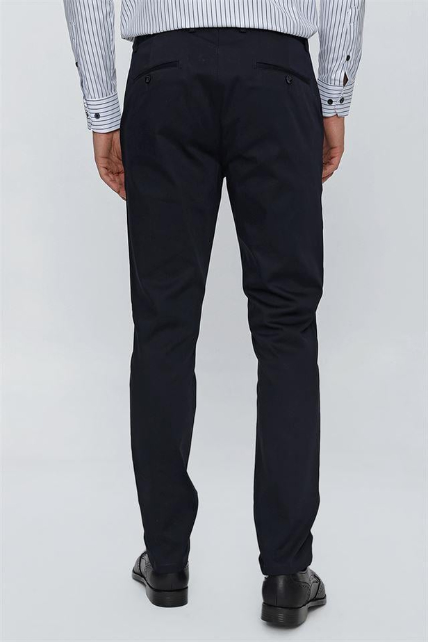Desenli Armürlü Pamuklu Likralı Yan Cepli Comfort Fit Rahat Kesim Casual Pantolon 1003225176-44