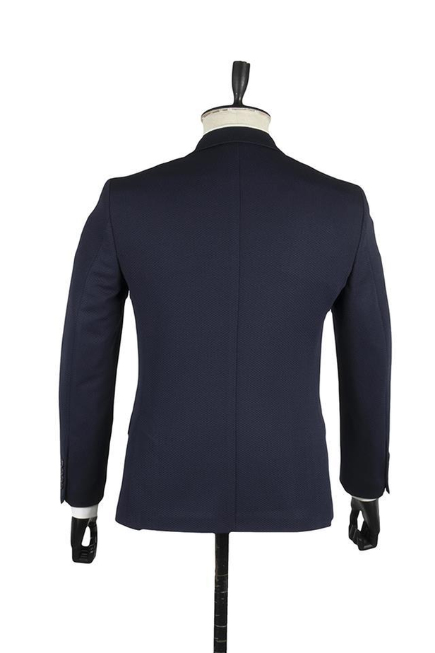 Desenli Örme Mono Yaka Yarım Astar 6 Drop Slim Fit Dar Kesim Ceket 1002220156-48
