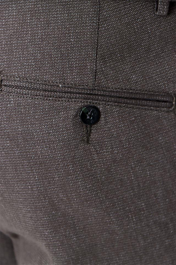 Desenli Oxford Pamuklu Likralı Yan Cepli Slim Fit Dar Kesim Casual Pantolon 1003225175-42