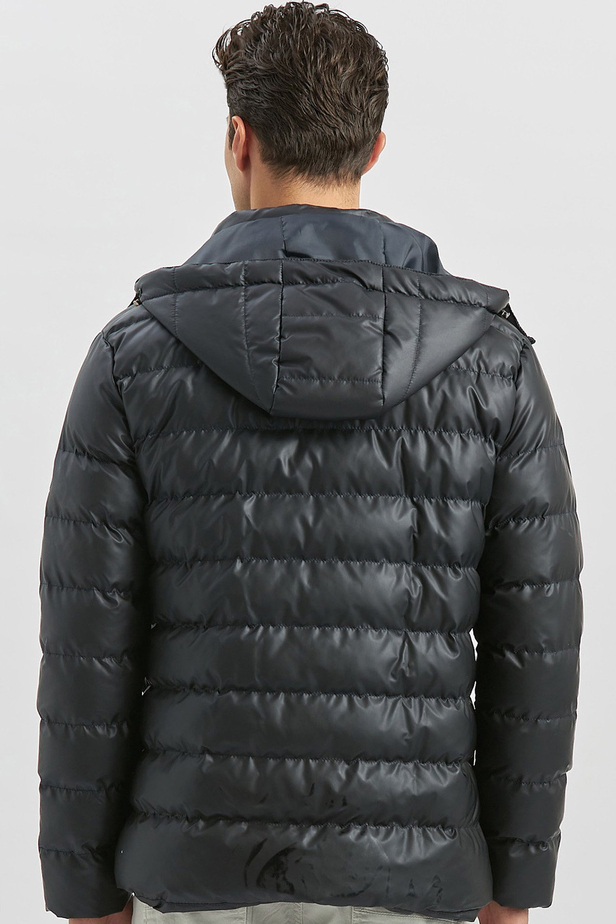 Dolumlu Çıkarılabilir Kapüşonlu Astarlı Slim Fit Dar Kesim Casual Mont 1007245151