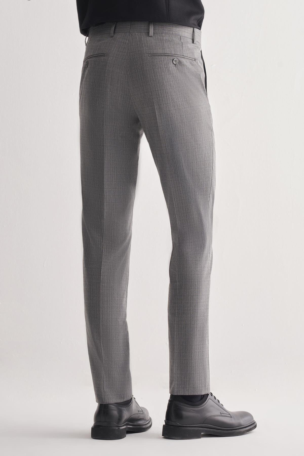 Füme Yan Cep Açık Paça Kendinden Desenli Slim Fit  Pantolon 1003255152