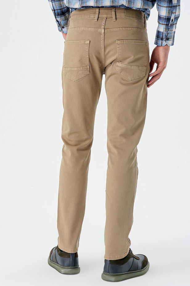 Gabardin %100 Pamuk 5 Cep Slim Fit Dar Kesim Casual Pantolon 1003235317 Koyu Bej