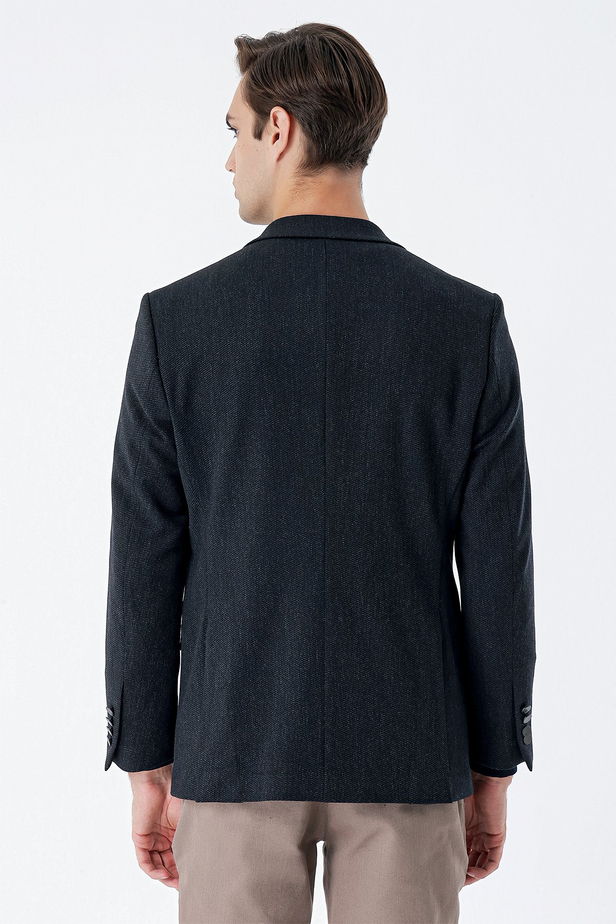 Gabardin Mono Yaka Astarlı Çift Yırtmaç Likralı 6 Drop Comfort Fit Rahat Kesim Klasik Ceket 1002235137 Koyu Lacivert