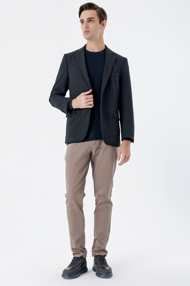 Gabardin Mono Yaka Astarlı Çift Yırtmaç Likralı 6 Drop Comfort Fit Rahat Kesim Klasik Ceket 1002235137 Koyu Lacivert