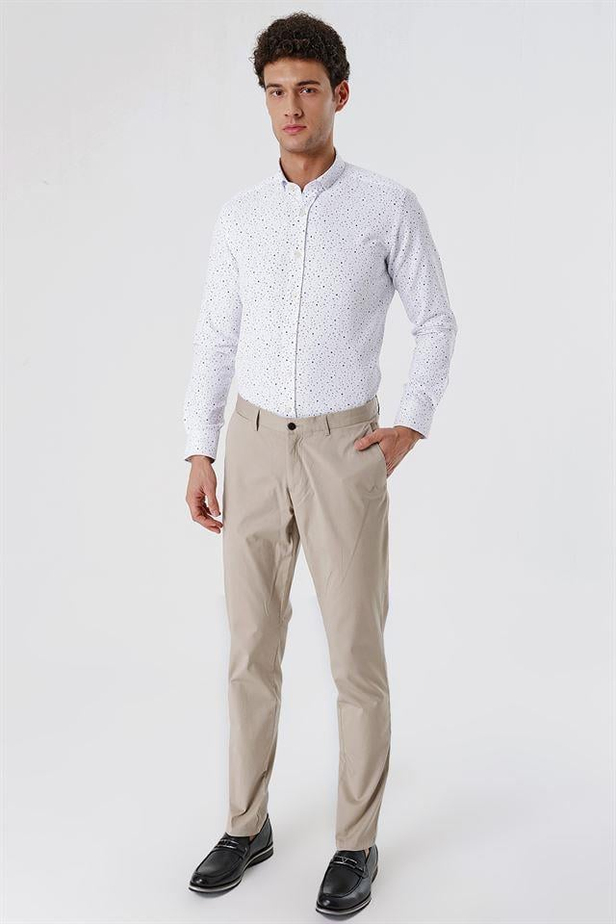 Gabardin Pamuklu Yan Cepli Comfort Fit Rahat Kesim Casual Pantolon 1003230164-44