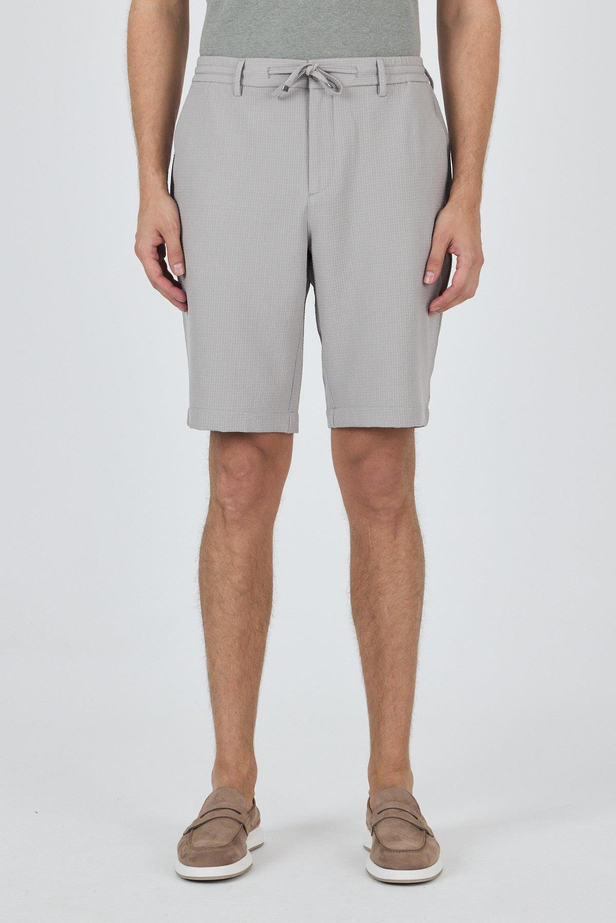 Gri Düz Esnek Gabardin Casual Şort 1016250150