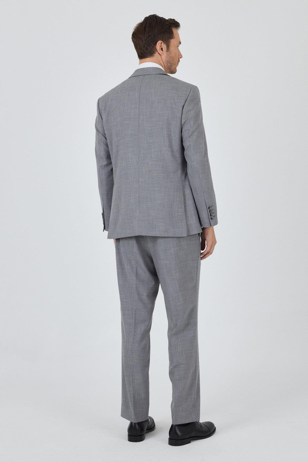 Gri Mono Yaka Esnek 4 Drop Comfort Fit Classic Takım Elbise 1001250159