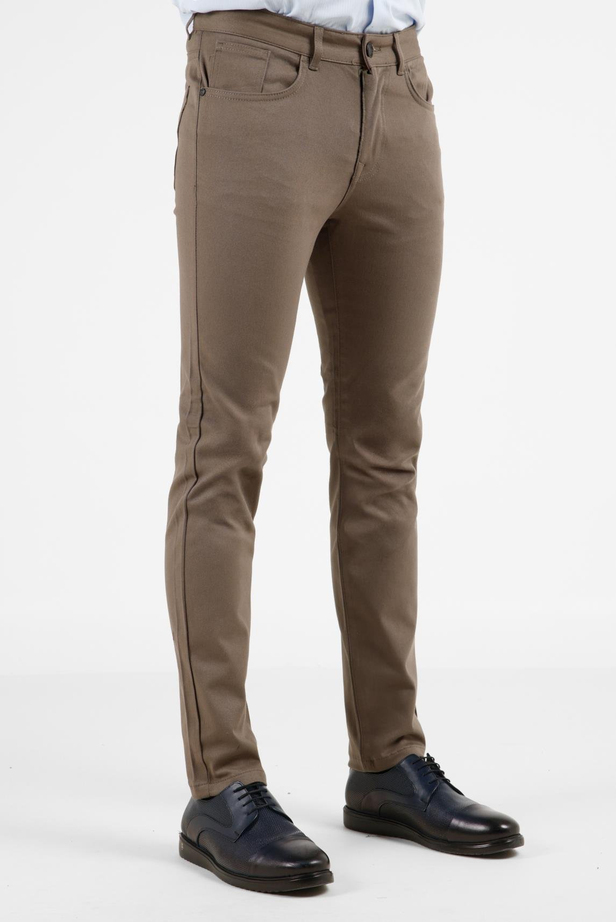 Haki 5 Cep  Düz Paça Pamuklu Slim Fit 5 Cep Casual Pantolon 1003255154