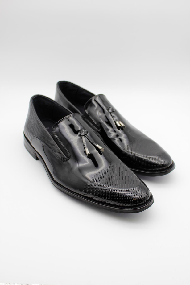 Hakiki Deri Rugan Neolit Taban Tokalı Smokin Ayakkabı 1033235125 Siyah