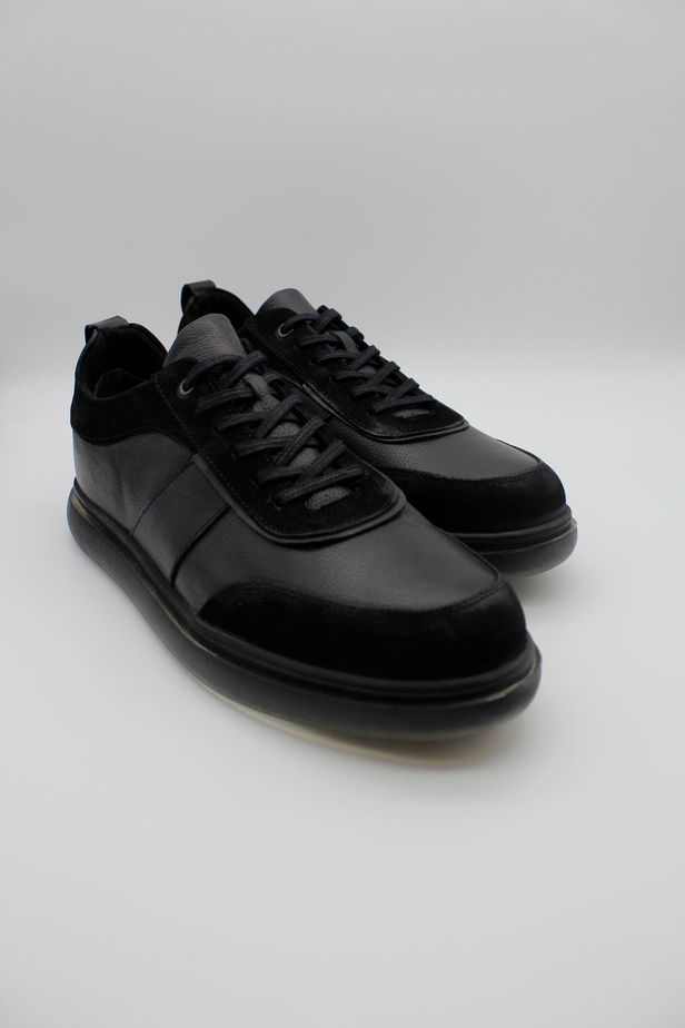 Hakiki Deri Termo Taban Bağcıklı Casual Ayakkabı 1033235117 Siyah