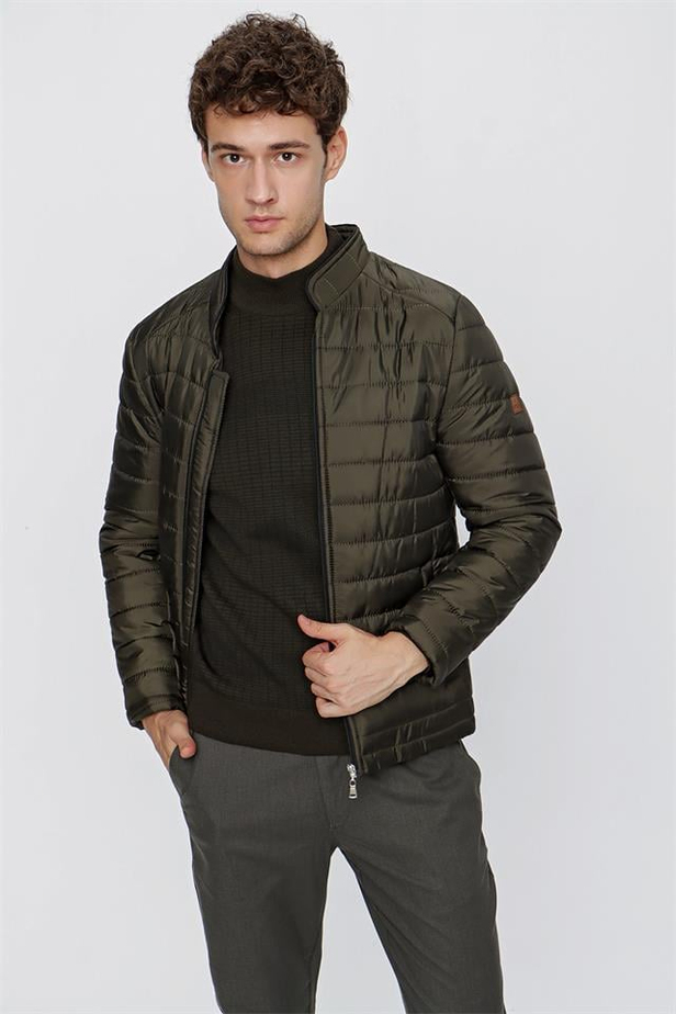 Kapitone Dik Yaka Astarlı Slim Fit Dar Kesim Casual Mont 1007225161-48