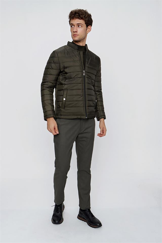 Kapitone Dik Yaka Astarlı Slim Fit Dar Kesim Casual Mont 1007225161-48
