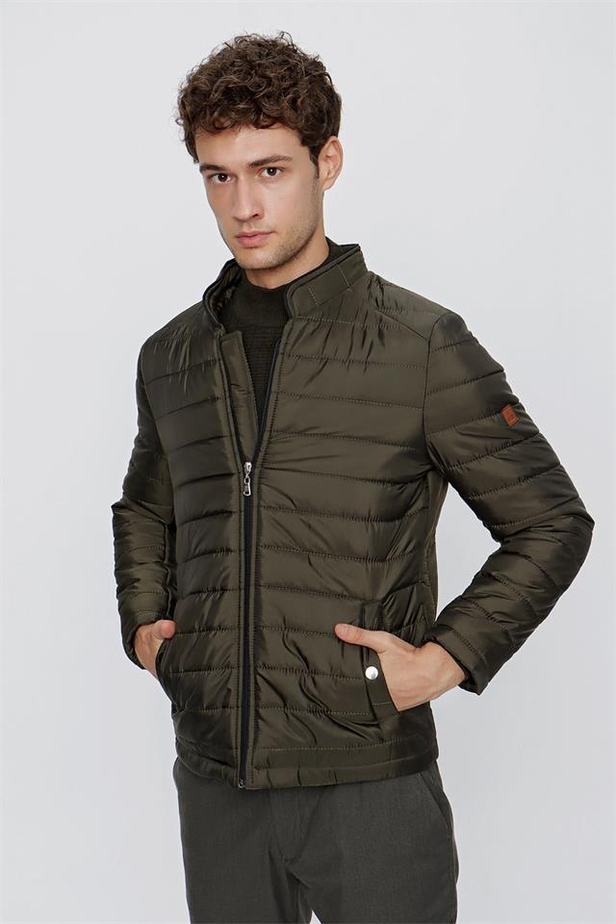 Kapitone Dik Yaka Astarlı Slim Fit Dar Kesim Casual Mont 1007225161-48