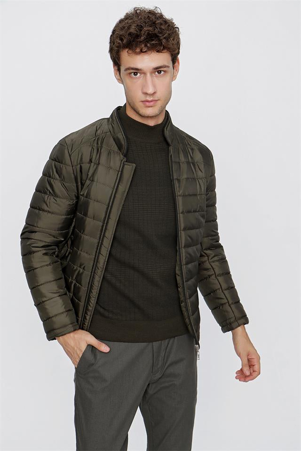 Kapitone Dik Yaka Astarlı Slim Fit Dar Kesim Casual Mont 1007225161-48