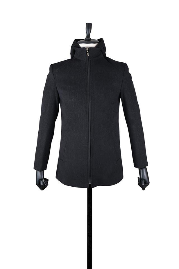 Kaşe Kapüşonlu Yelekli Çıkarılabilir Yaka Desenli Yünlü Astarlı Slim Fit Dar Kesim Casual Mont 1007225157-48